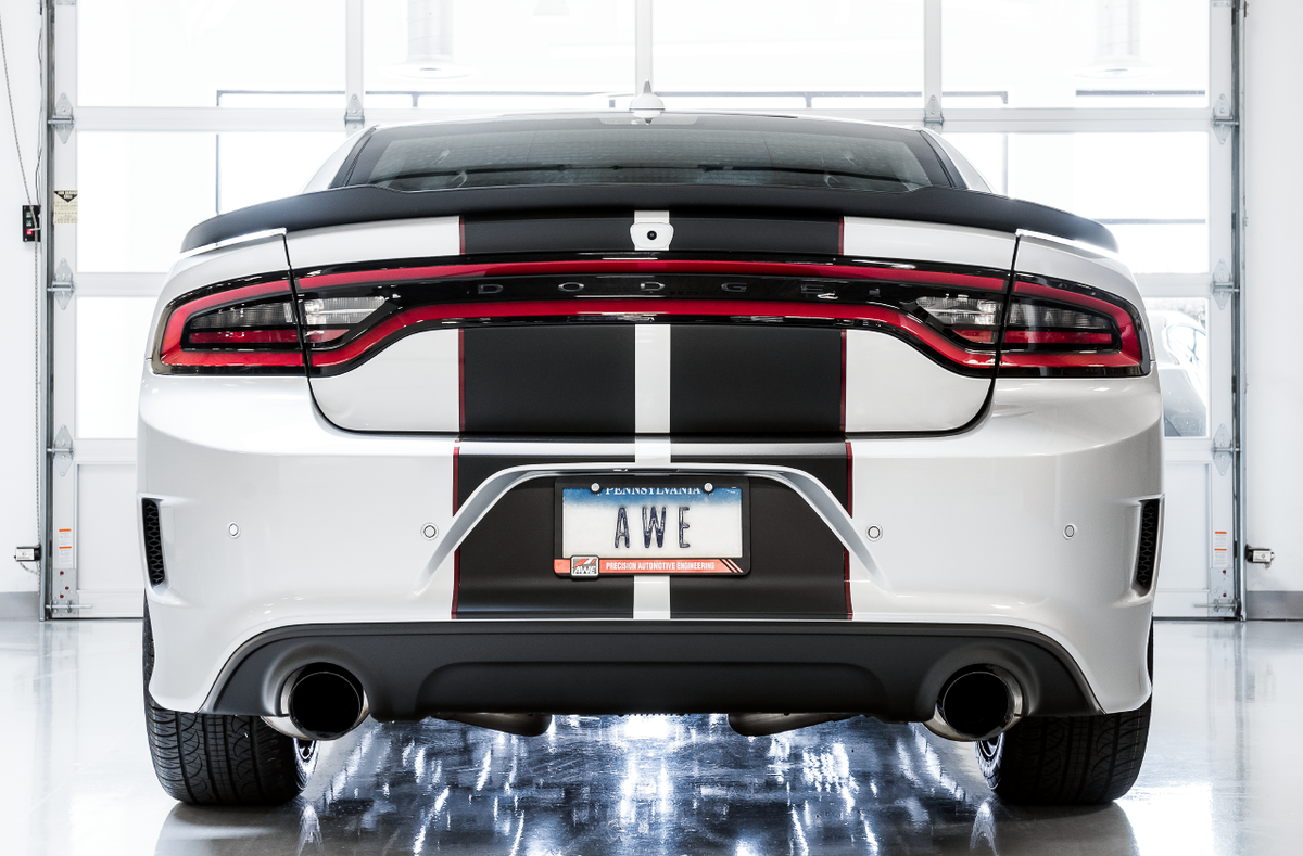 AWE Touring Edition Exhaust for 17+ Charger 5.7 - Diamond Black Tips image 3