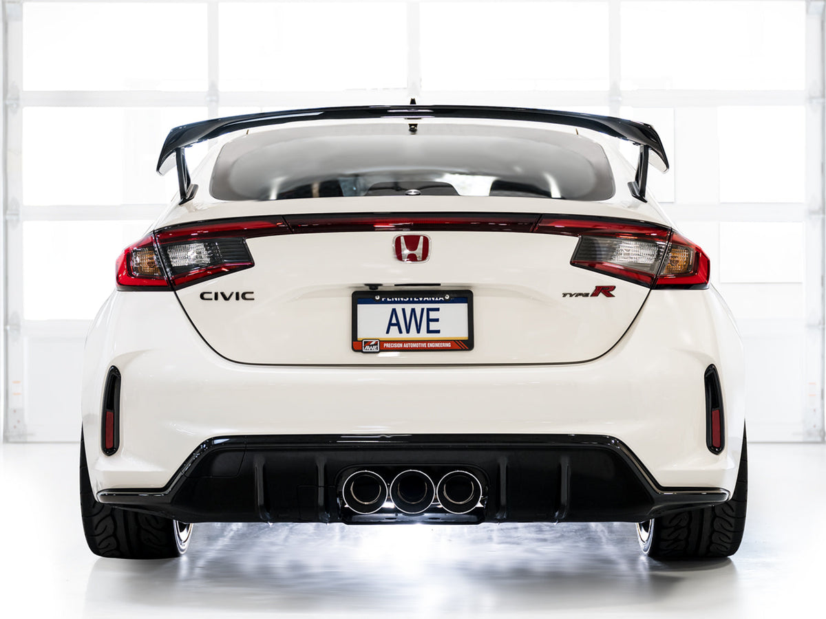 AWE Touring Edition Exhaust for FL5 Civic Type R - Triple Chrome Silver Tips image 20
