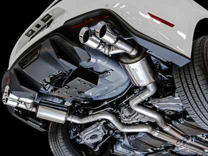 AWE Touring Edition Cat-back Exhaust for the '18-'23 S550 Mustang GT - Quad Chrome Silver Tips image 5