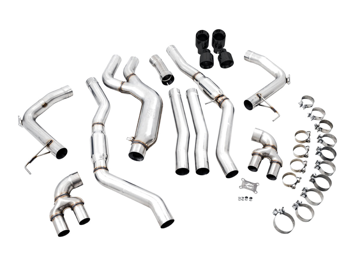 AWE Track Edition Exhaust for G2X M340i / M440i - Diamond Black Tips image 7