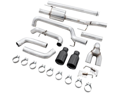 AWE 0FG Dual Split Rear Exhaust for '21+ Ford F-150 - 5 Diamond Black Tips image 10