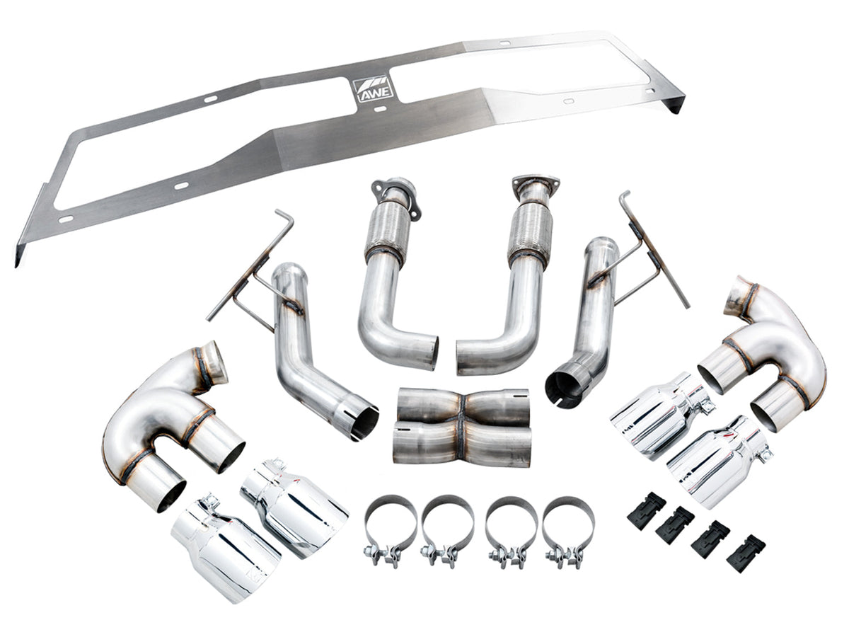 AWE Track Edition Exhaust for C8 Corvette -- Chrome Silver Tips image 6