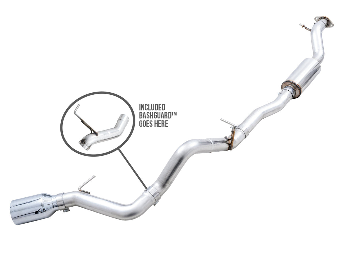 AWE 0FG Catback Exhaust for Ford Bronco with BashGuard™ - Single 5 Chrome Silver Tip image 1