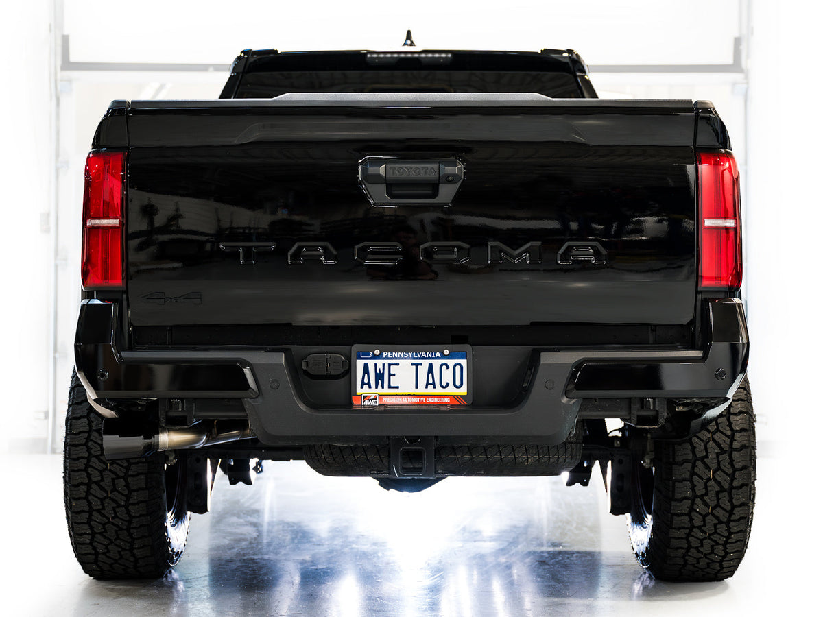 AWE 0FG Exhaust for 4th Gen Toyota Tacoma - Dual Diamond Black Tips image 4