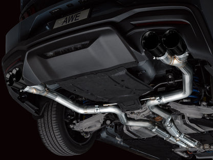 AWE Track Edition Exhaust for S650 Ford Mustang GT Fastback - Quad Diamond Black Tips image 10