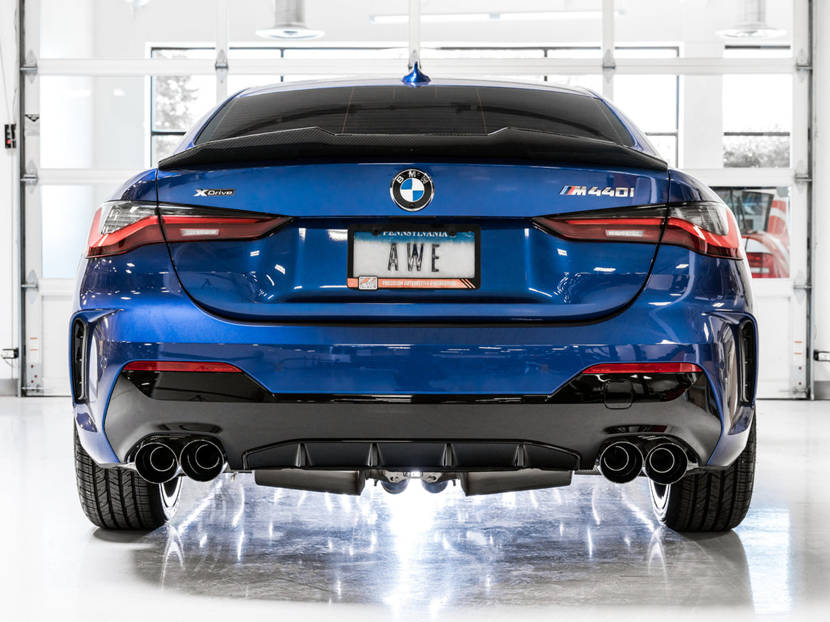 AWE Resonated Touring Edition Exhaust for G2X M340i / M440i - Diamond Black Tips image 5