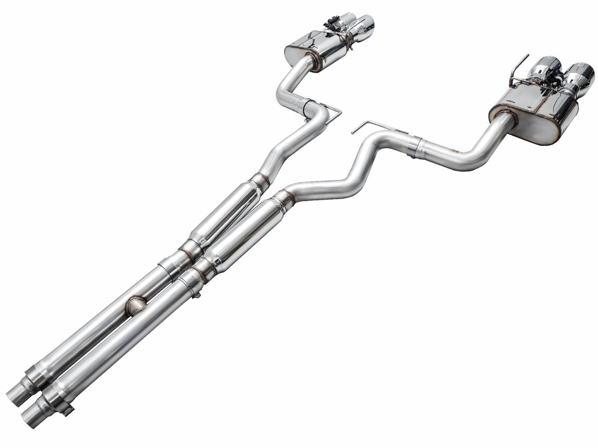 AWE SwitchPath™ Exhaust for S650 Ford Mustang GT Fastback - Quad Chrome Silver Tips image 13