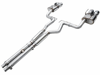AWE SwitchPath™ Exhaust for S650 Ford Mustang GT Fastback - Quad Chrome Silver Tips image 13