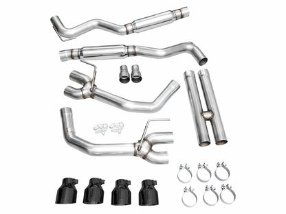 AWE Track Edition Exhaust for S650 Ford Mustang GT Fastback - Quad Diamond Black Tips image 15