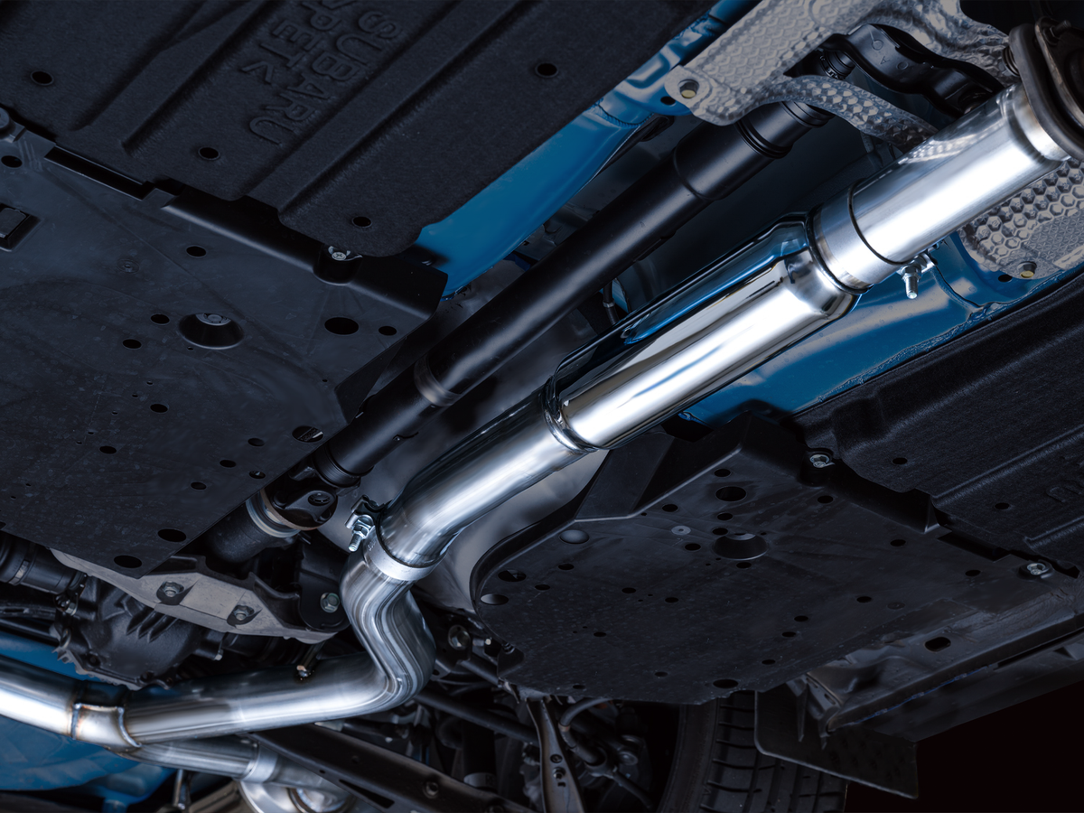 AWE Track Edition Exhaust for VB Subaru WRX - Diamond Black Tips image 4