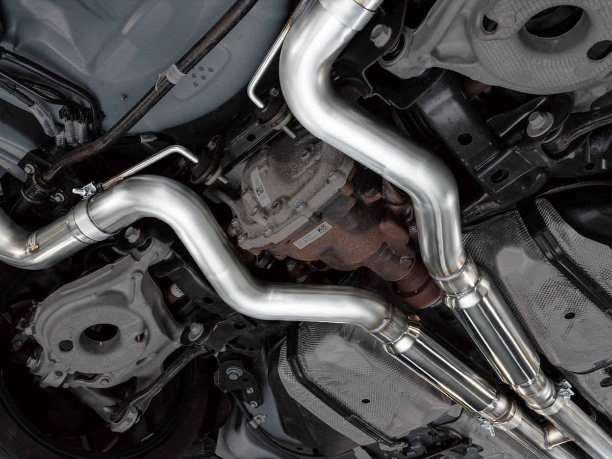 AWE SwitchPath™ Cat-back Exhaust for '18-'23 S550 Mustang GT - Quad Diamond Black Tips image 3