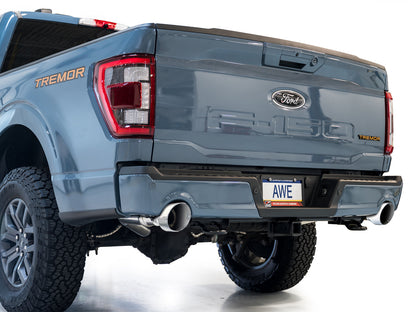 AWE 0FG Non-Resonated Catback for '21+ Ford F-150 Tremor (With Bumper Cutouts) - Chrome Silver Tips image 8