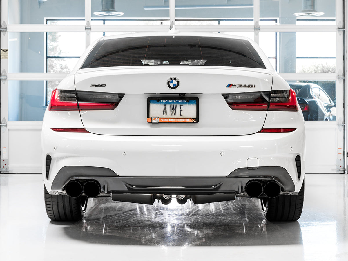 AWE Non-Resonated Touring Edition Exhaust for G2X M340i / M440i - Diamond Black Tips image 5