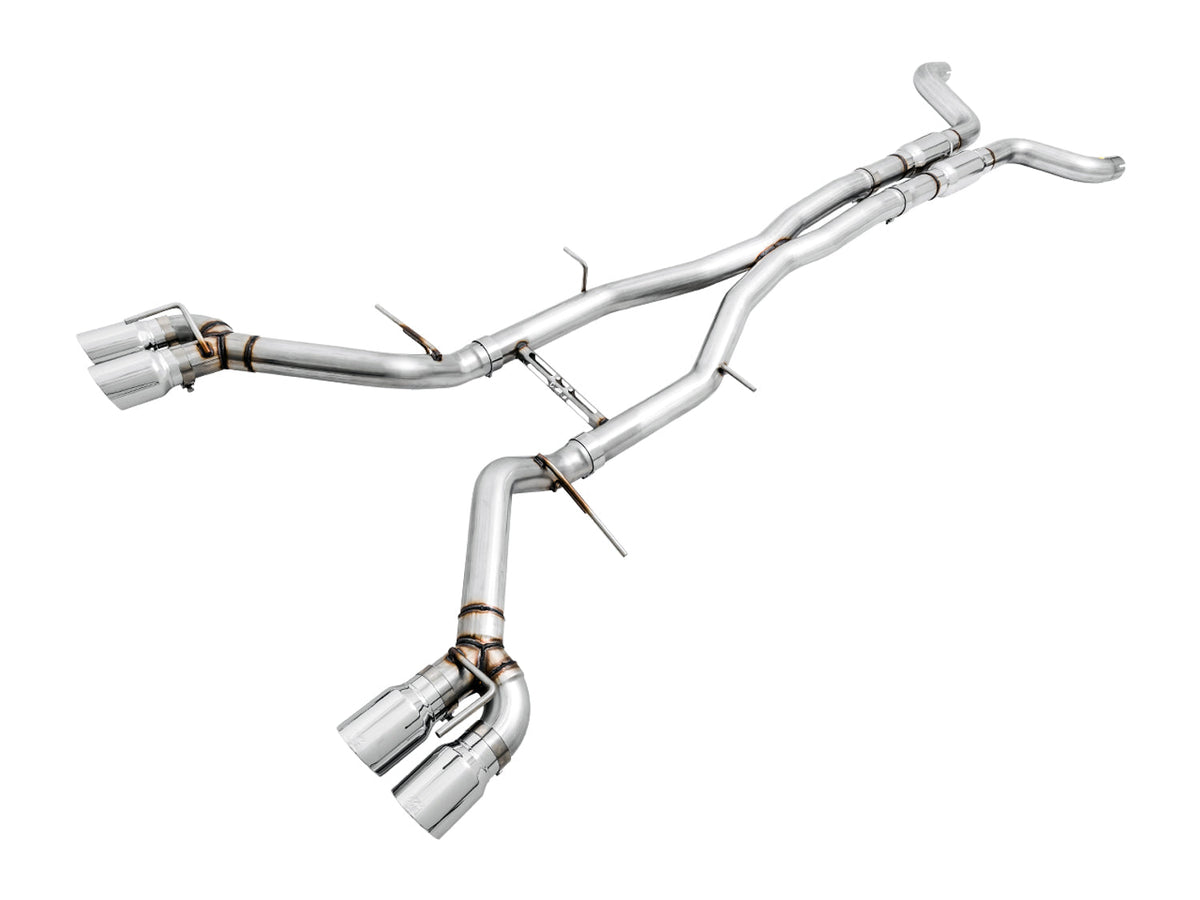 AWE Track Edition Cat-back Exhaust for Gen6 Camaro SS / ZL1 / LT1 - Resonated - Chrome Silver Tips (Quad Outlet) image 1