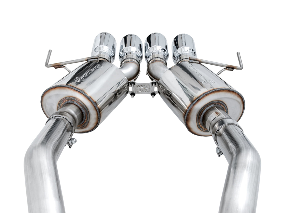 AWE Touring Edition Axleback Exhaust for C7 Corvette Stingray / Z51 / Grand Sport / Z06 / ZR1 -- Chrome Silver Tips (includes AWE AFM valve simulators) image 3