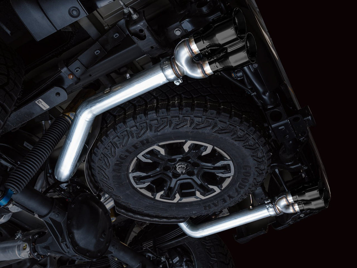 AWE 0FG Catback Exhaust for Silverado ZR2/Sierra AT4X - Quad Diamond Black Tips image 7
