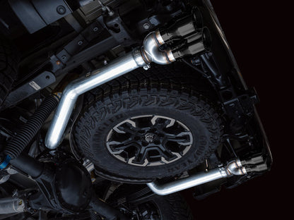 AWE 0FG Catback Exhaust for Silverado ZR2/Sierra AT4X - Quad Diamond Black Tips image 7