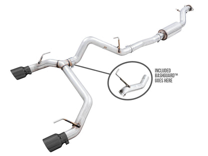 AWE 0FG Catback Exhaust for Ford Bronco with BashGuard™ - Dual 4.5 Diamond Black Tips image 1