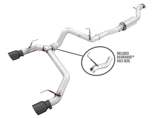 AWE 0FG Catback Exhaust for Ford Bronco with BashGuard™ - Dual 4.5 Diamond Black Tips image 1