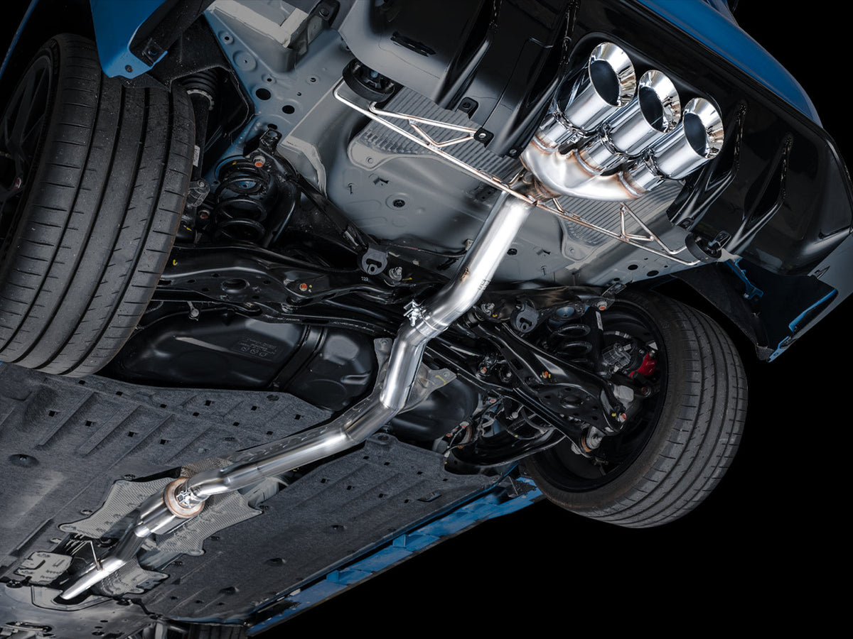 AWE Track Edition Exhaust for FL5 Civic Type R - Triple Chrome Silver Tips image 11