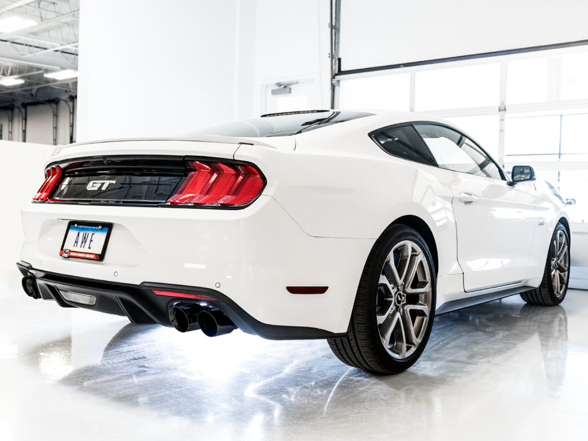 AWE SwitchPath™ Cat-back Exhaust for '18-'23 S550 Mustang GT - Quad Diamond Black Tips image 7