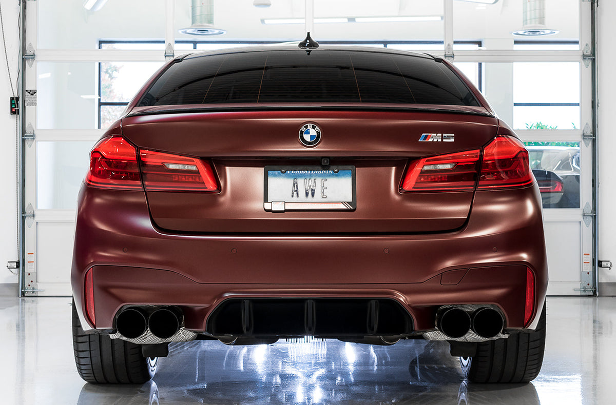 AWE Track Edition Catback Exhaust for BMW F90 M5 - Diamond Black Tips image 2