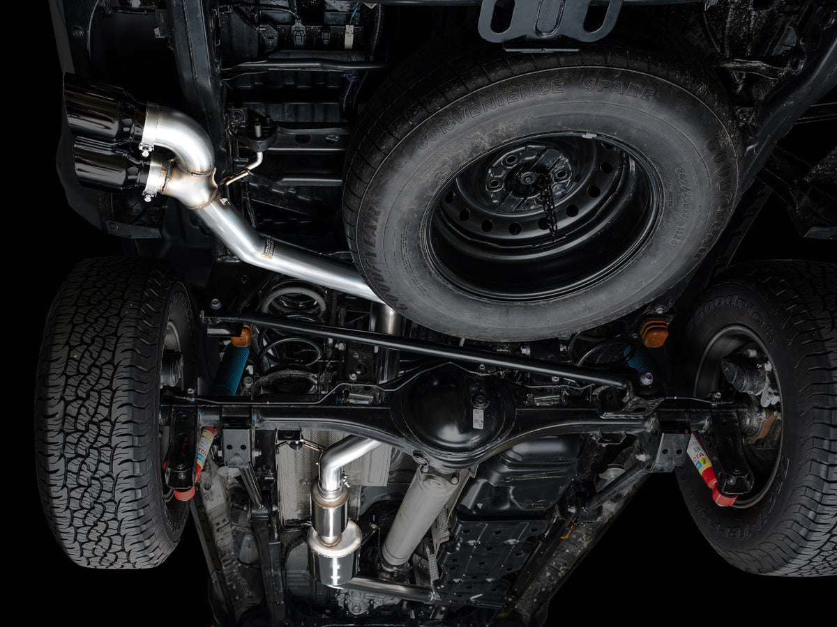 AWE 0FG Exhaust for 4th Gen Toyota Tacoma - Dual Diamond Black Tips image 8