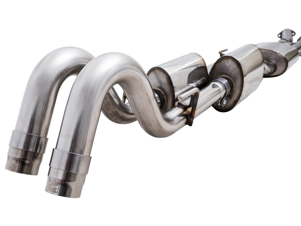 AWE 0FG Exhaust with BashGuard for 3rd Gen Tacoma - Dual Chrome Silver Tips image 21