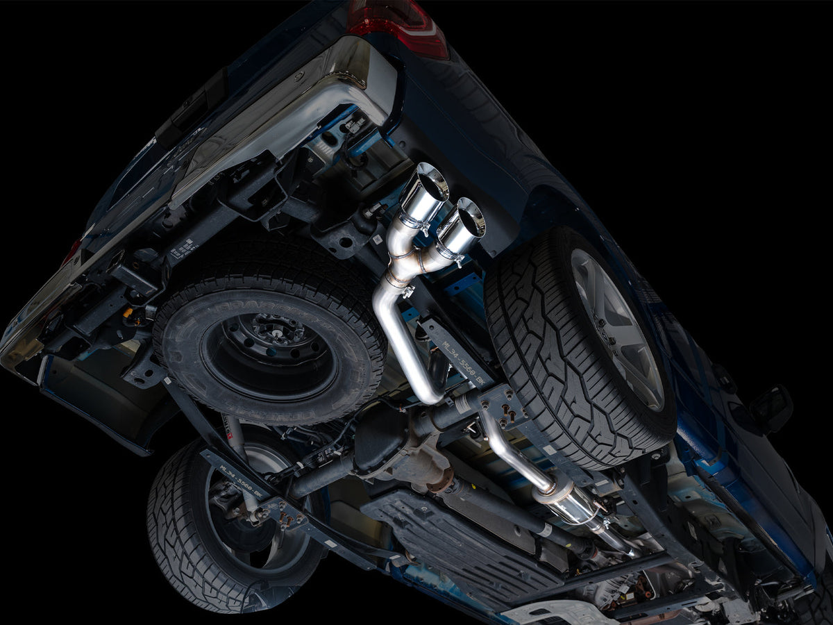 AWE 0FG Dual Side Exit Exhaust for Ford F-150 Regular Cab - 4.5 Chrome Silver Tips image 10