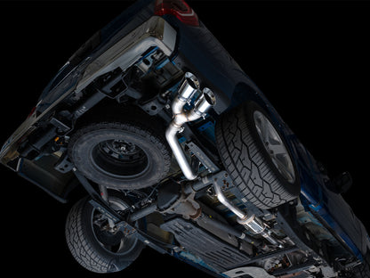 AWE 0FG Dual Side Exit Exhaust for Ford F-150 Regular Cab - 4.5 Chrome Silver Tips image 10