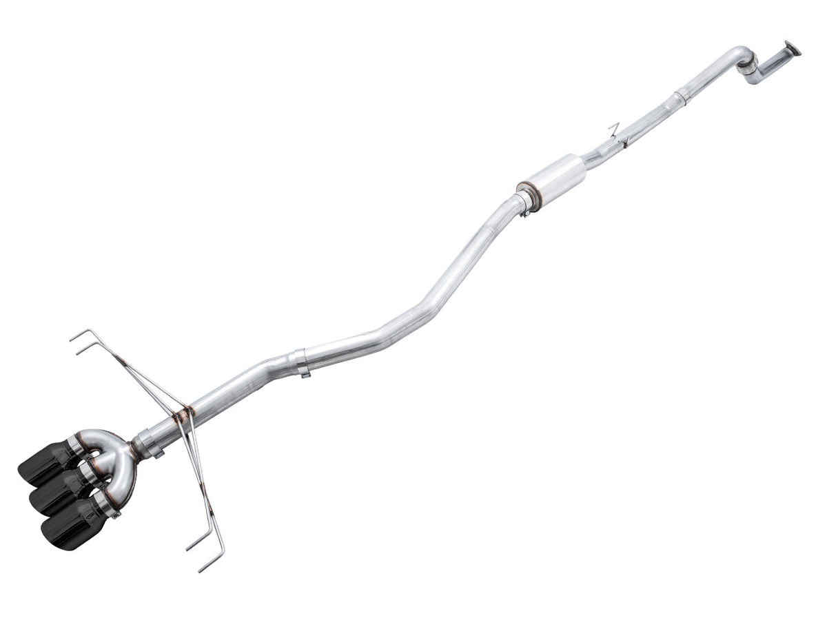 AWE Track Edition Exhaust for FK8 Civic Type R (includes Front Pipe) - Triple Diamond Black Tips image 1