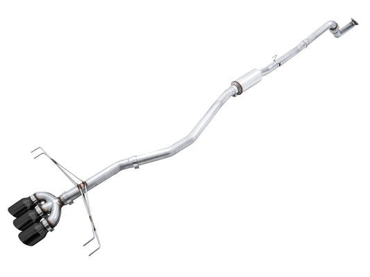 AWE Track Edition Exhaust for FK8 Civic Type R (includes Front Pipe) - Triple Diamond Black Tips image 1