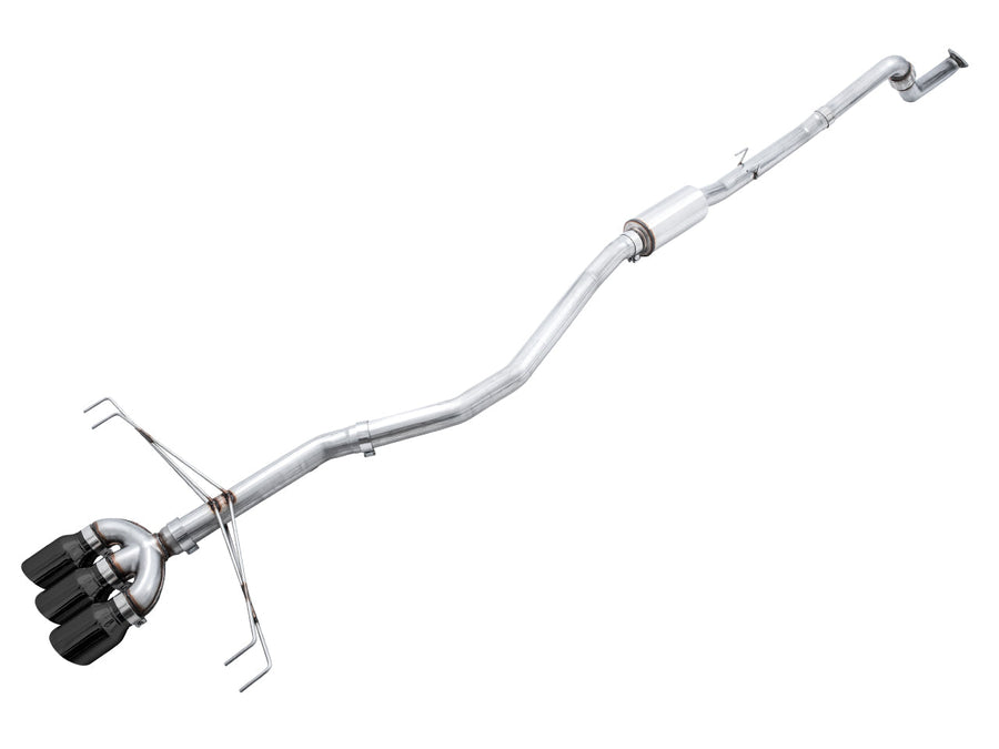 AWE Track Edition Exhaust for FK8 Civic Type R (includes Front Pipe) - Triple Diamond Black Tips image 1