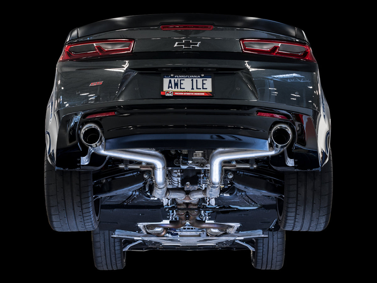 AWE Track Edition Axle-back Exhaust for Gen6 Camaro SS / LT1 - Chrome Silver Tips (Dual Outlet) image 2