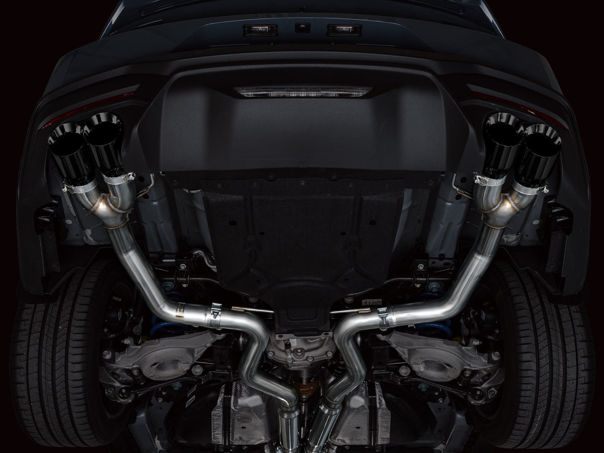 AWE Track Edition Exhaust for S650 Ford Mustang GT Fastback - Quad Diamond Black Tips image 11