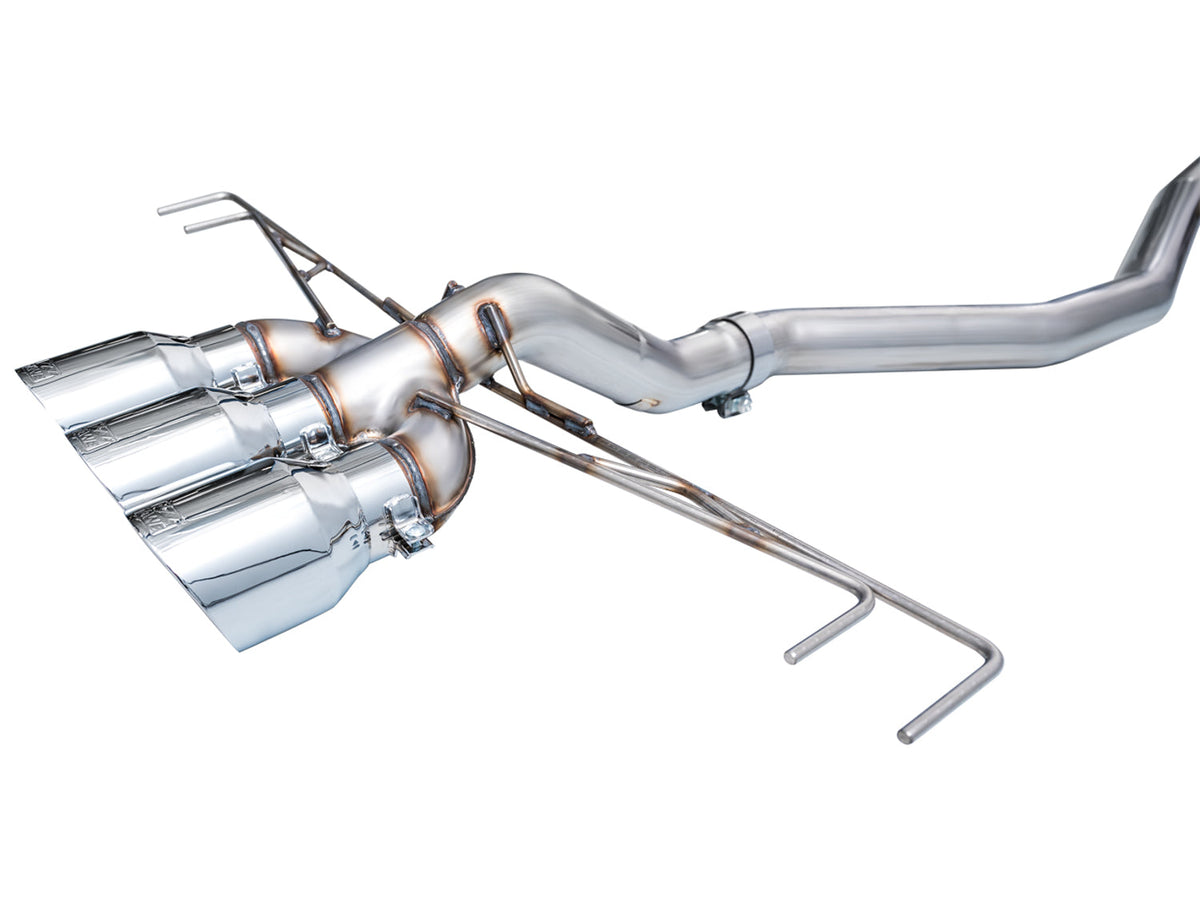 AWE Track Edition Exhaust for FL5 Civic Type R - Triple Chrome Silver Tips image 25
