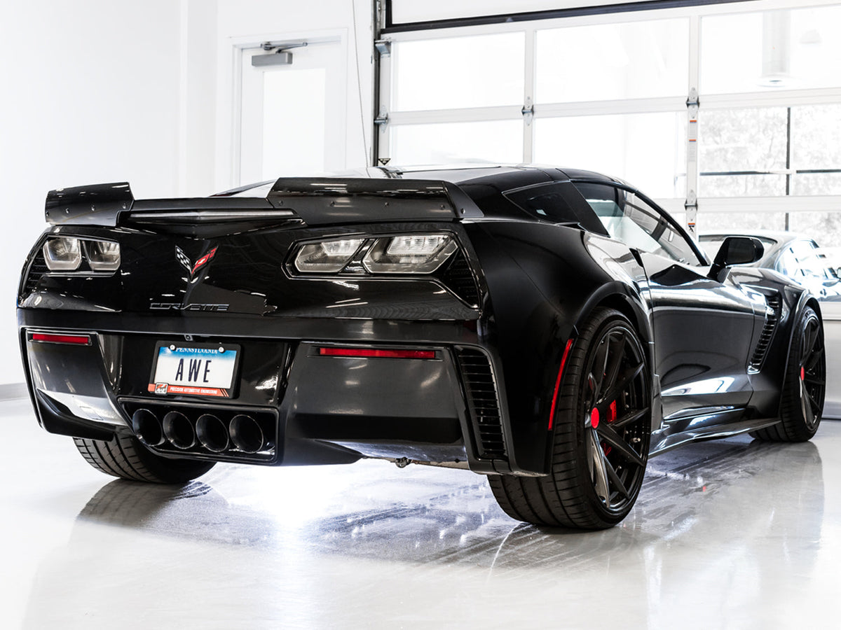 AWE Touring Edition Axleback Exhaust for C7 Corvette Stingray / Z51 / Grand Sport / Z06 / ZR1 -- Diamond Black Tips (includes AWE AFM valve simulators) image 3