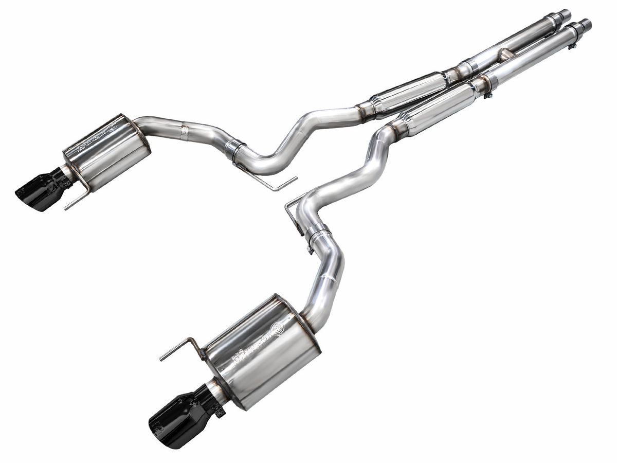 AWE Touring Edition Exhaust for S650 Ford Mustang GT Fastback - Dual Diamond Black Tips image 1