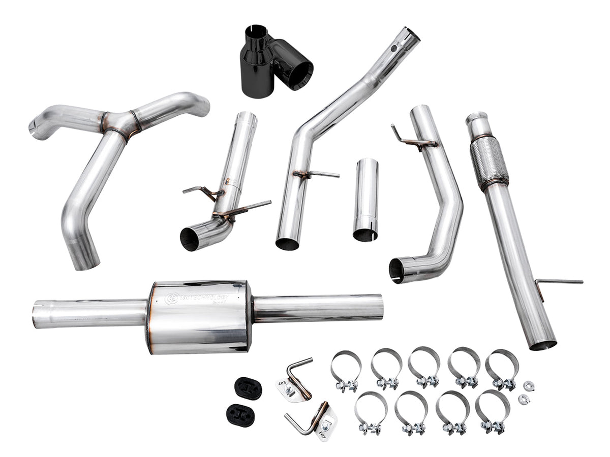 AWE 0FG Catback Split Rear Exit Exhaust for 4th Gen Silverado/Sierra 1500 5.3L (Flat Bumper) - Dual Diamond Black Tips image 8