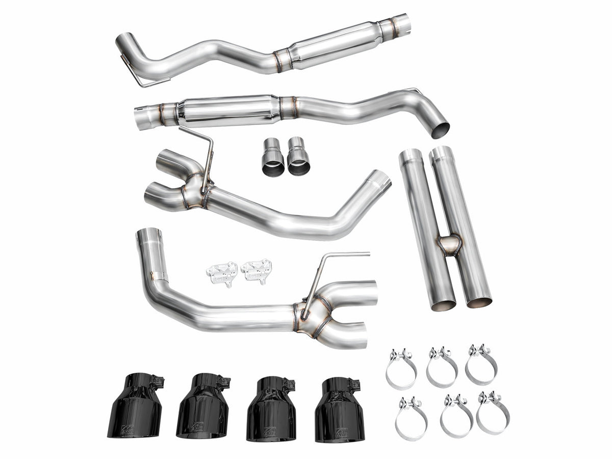 AWE Track Edition Exhaust for S650 Ford Mustang Dark Horse - Quad Diamond Black Tips image 15