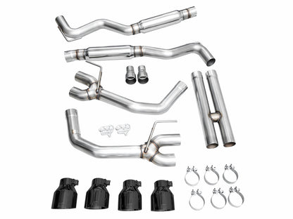 AWE Track Edition Exhaust for S650 Ford Mustang Dark Horse - Quad Diamond Black Tips image 15