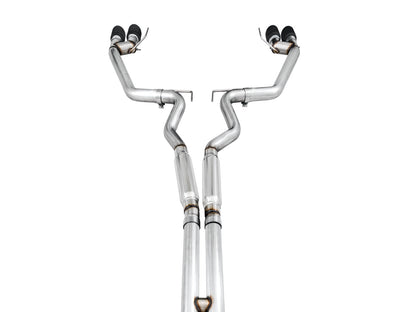 AWE Track Edition Cat-back Exhaust for the '18-'23 S550 Mustang GT - Quad Diamond Black Tips image 4