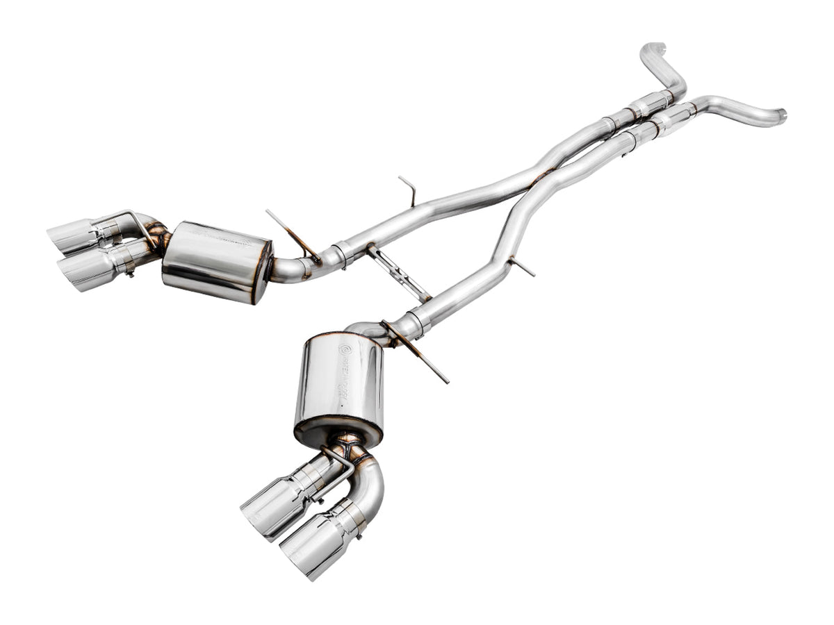 AWE Touring Edition Cat-back Exhaust for Gen6 Camaro SS / ZL1 / LT1 - Resonated - Chrome Silver Tips (Quad Outlet) image 1