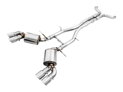 AWE Touring Edition Cat-back Exhaust for Gen6 Camaro SS / ZL1 / LT1 - Resonated - Chrome Silver Tips (Quad Outlet) image 1