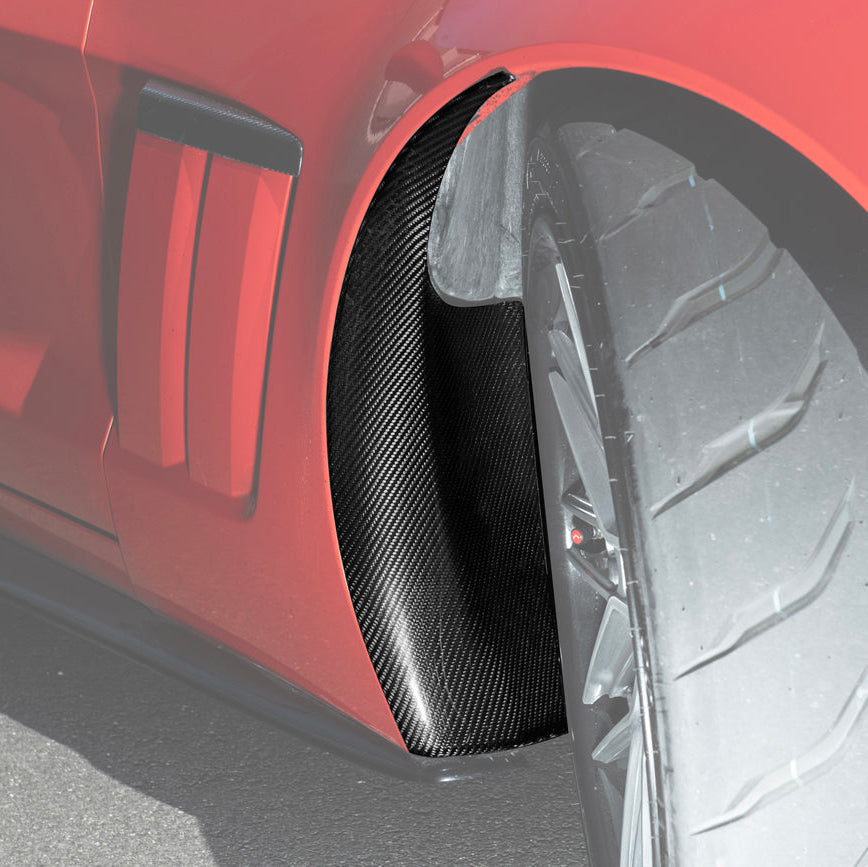 Corvette C6 Carbon Fiber Factory Style Front Fender Rear Extension Splash Guards image 3