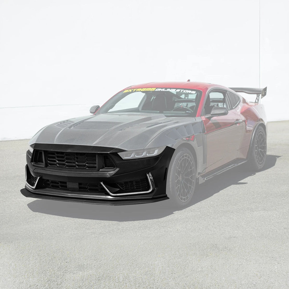 2024-Up Mustang | Dark Horse Style Front Bumper Cover Lip w/ LED Side Grille image 1