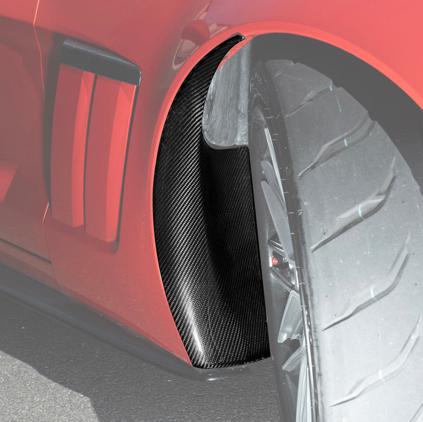 Corvette C6 Carbon Fiber Factory Style Front Fender Rear Extension Splash Guards image 1