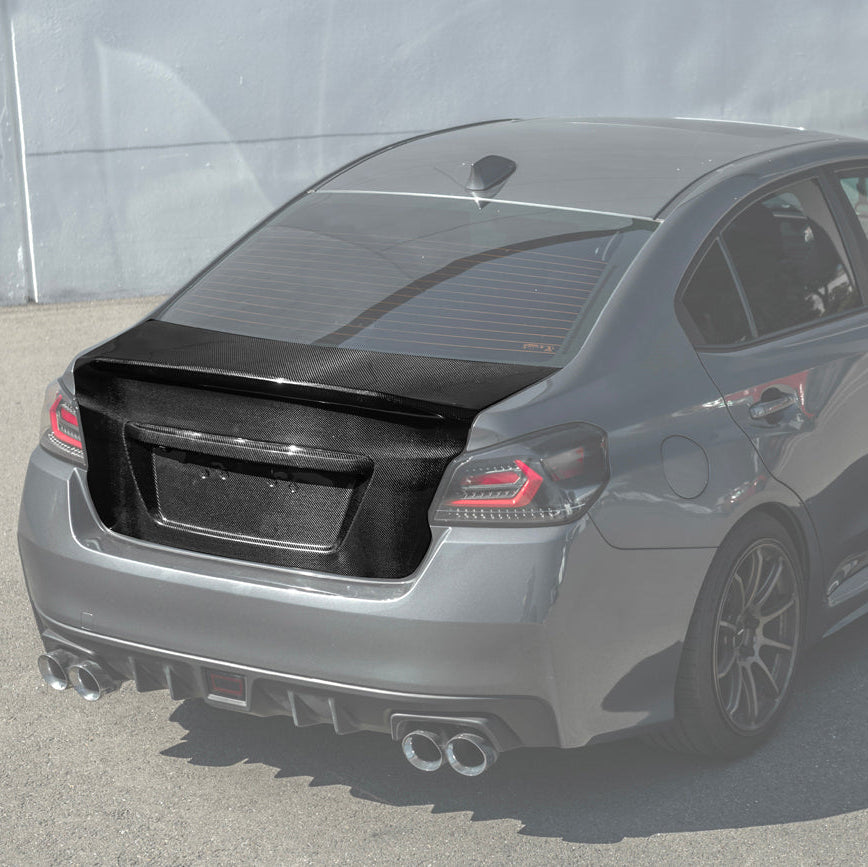 2015-2021 Subaru WRX & WRX STI | JDM Carbon Fiber Rear Trunk with Integrated Ducktail Spoiler Wing image 1