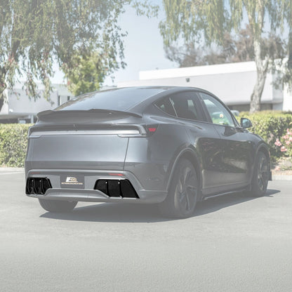 2025-Up Tesla Model Y | Fast Style Glossy Black Rear Bumper Finned Diffuser image 3
