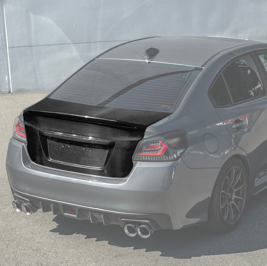 2015-2021 Subaru WRX & WRX STI | JDM Carbon Fiber Rear Trunk with Integrated Ducktail Spoiler Wing image 3